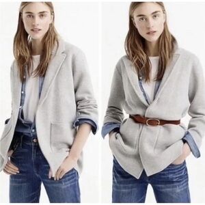 JCREW | Sophie open-front sweater-blazer grey w elbow pads